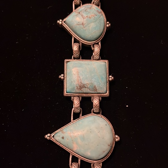 Turquoise & Silver Two Sided Necklace - Picture 2 of 16